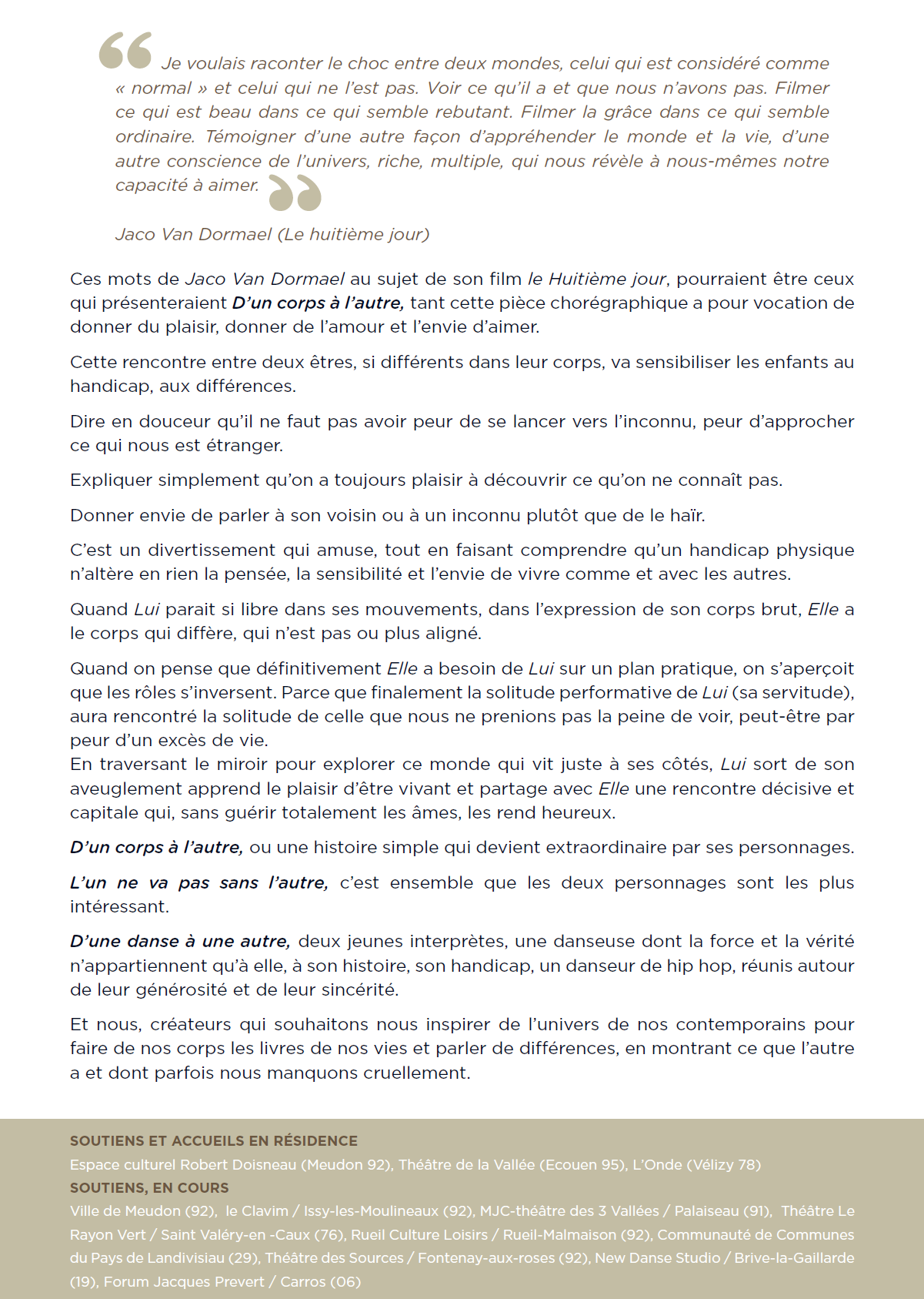 Spectacle • D'UN CORPS À L'AUTRE • Page 3